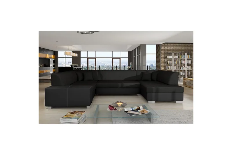Hörnsoffa Eltap Isloren 322x204x72 cm - Sawana 14, Soft 11, Svart, Höger - Möbler - Soffa - Bäddsoffa - Hörnbäddsoffa