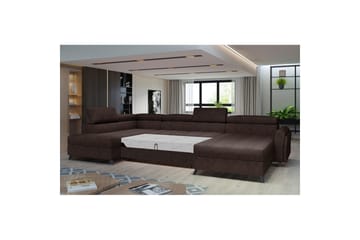Hörnsoffa Eltap Josette 360x200x92 cm - Dora 28, Mörkbrun, Vänster - Möbler - Soffa - Bäddsoffa - Bäddsoffa divan