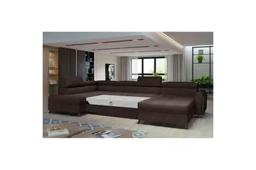 Hörnsoffa Eltap Josette 360x200x92 cm - Dora 28, Mörkbrun, Vänster - Möbler - Soffa - Bäddsoffa - Bäddsoffa divan