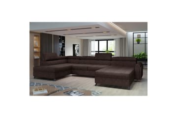 Hörnsoffa Eltap Josette 360x200x92 cm - Dora 28, Mörkbrun, Vänster - Möbler - Soffa - Bäddsoffa - Bäddsoffa divan