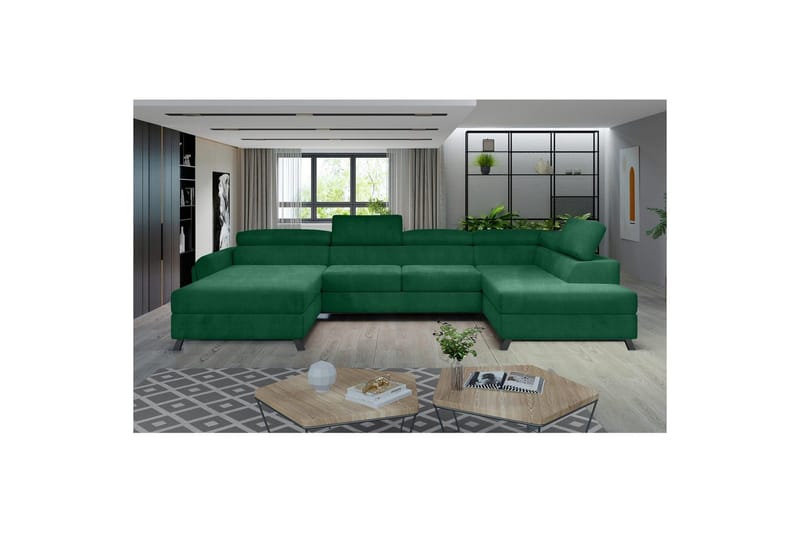 Hörnsoffa Eltap Josette 360x200x92 cm - Kronos 19, Mörkgrön, Höger - Möbler - Soffa - Bäddsoffa - Bäddsoffa divan