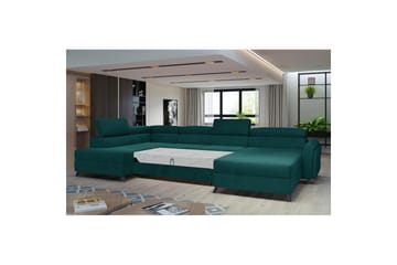 Hörnsoffa Eltap Josette 360x200x92 cm - Mat Velvet 75, Grön, Vänster - Möbler - Soffa - Bäddsoffa - Bäddsoffa divan