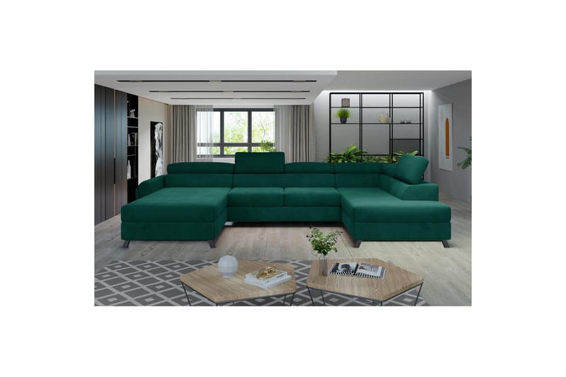 Hörnsoffa Eltap Josette 360x200x92 cm - Monolit 37, Grön, Höger - Möbler - Soffa - Bäddsoffa - Bäddsoffa divan