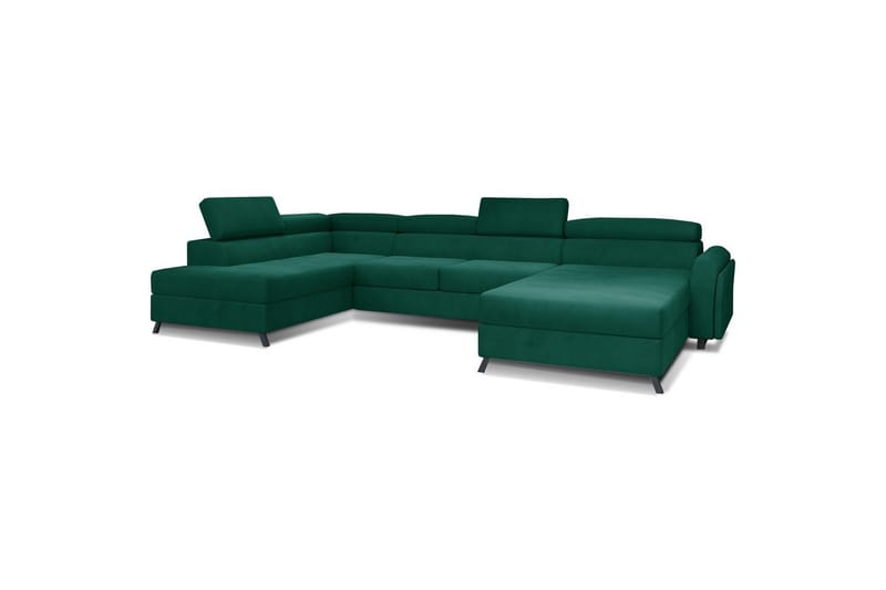 Hörnsoffa Eltap Josette 360x200x92 cm, Monolit 37, Grön, Vänster