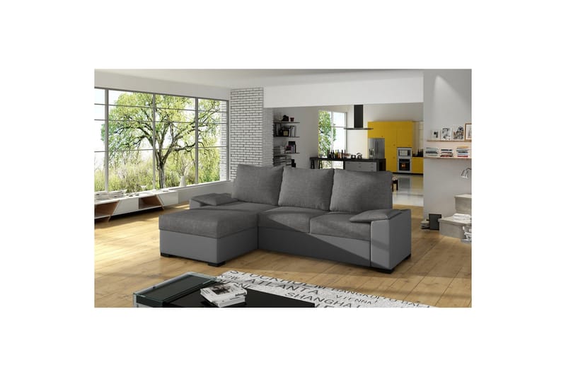 Hörnsoffa Eltap Letto 245x160x90 cm - Sawana 05, Soft 29, Grå - Möbler - Soffa - Bäddsoffa - Bäddsoffa divan