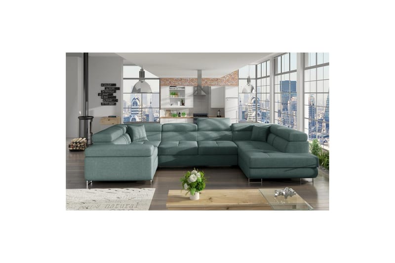 Hörnsoffa Eltap Letto 340x202x90 cm - Överdrag 70, blå, Höger - Möbler - Soffa - Bäddsoffa - Hörnbäddsoffa