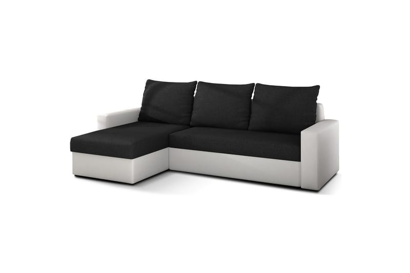 Hörnsoffa Eltap Livio 237x150x72 cm - Sawana 14, Soft 17, Svart, Vit - Möbler - Soffa - Bäddsoffa - Bäddsoffa divan