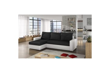 Hörnsoffa Eltap Livio 237x150x72 cm - Sawana 14, Soft 17, Svart, Vit - Möbler - Soffa - Bäddsoffa - Bäddsoffa divan