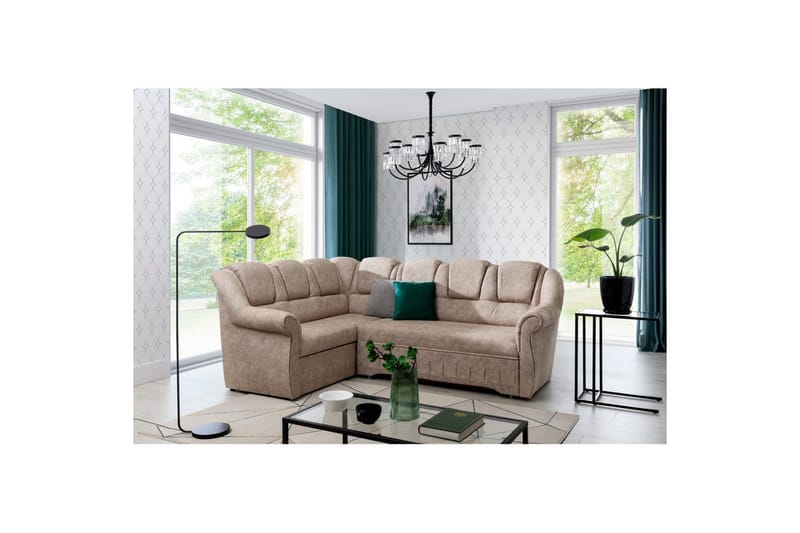 Hörnsoffa Eltap Lord II 243x195x112 cm, Dora 21, Beige, Vänster