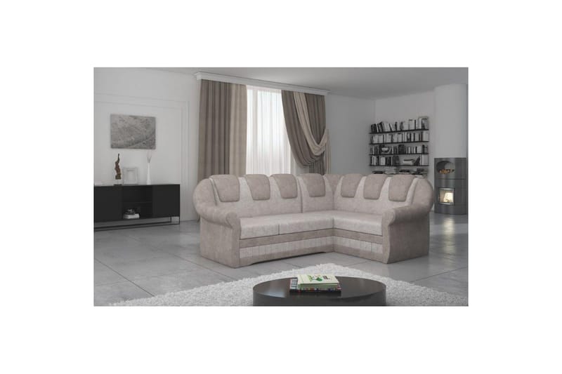 Hörnsoffa Eltap Lord II 243x195x112 cm - Dora 21, Dora 22, Beige, Brun, Höger - Möbler - Soffa - Bäddsoffa - Hörnbäddsoffa