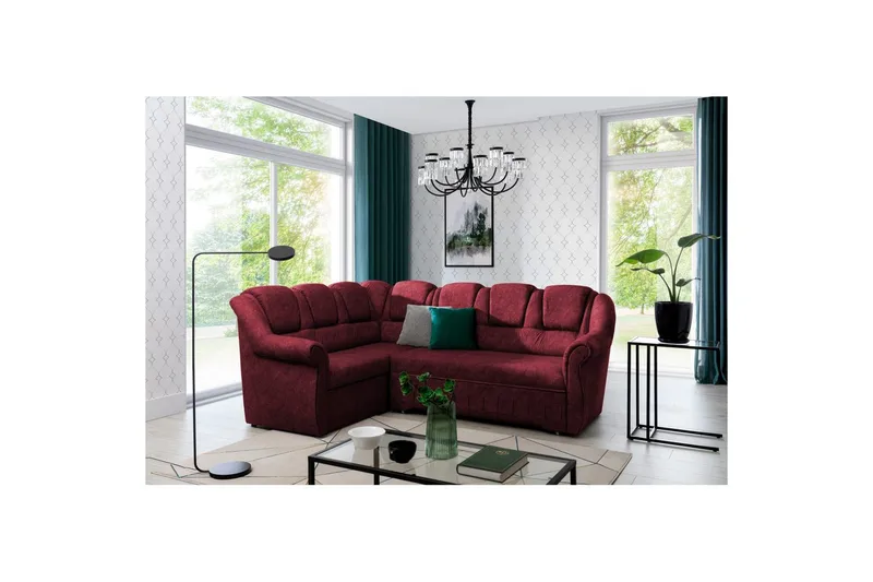 Hörnsoffa Eltap Lord II 243x195x112 cm, Dora 63, Röd, Vänster
