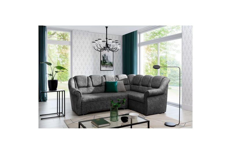 Hörnsoffa Eltap Lord II 243x195x112 cm - Dora 90, Grå, Höger - Möbler - Soffa - Bäddsoffa - Hörnbäddsoffa