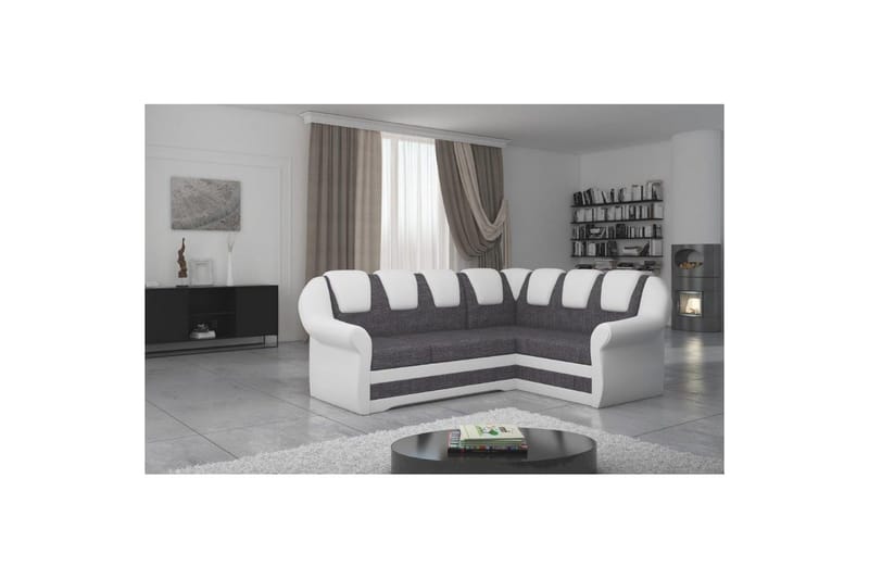 Hörnsoffa Eltap Lord II 243x195x112 cm - Sawana 05, Soft 17, Grå, Vit, Höger - Möbler - Soffa - Bäddsoffa - Hörnbäddsoffa
