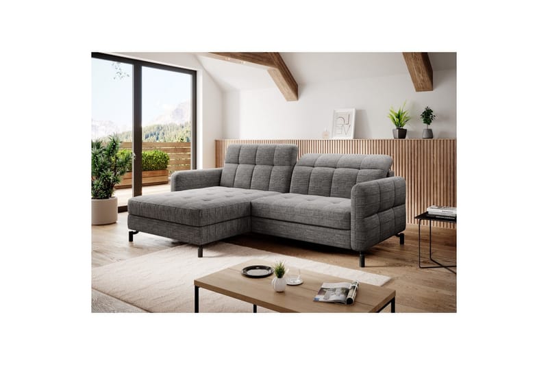 Hörnsoffa Eltap Lorelle 225x160x105 cm - Berlin 01, Grå, Vänster - Möbler - Soffa - Bäddsoffa - Bäddsoffa divan