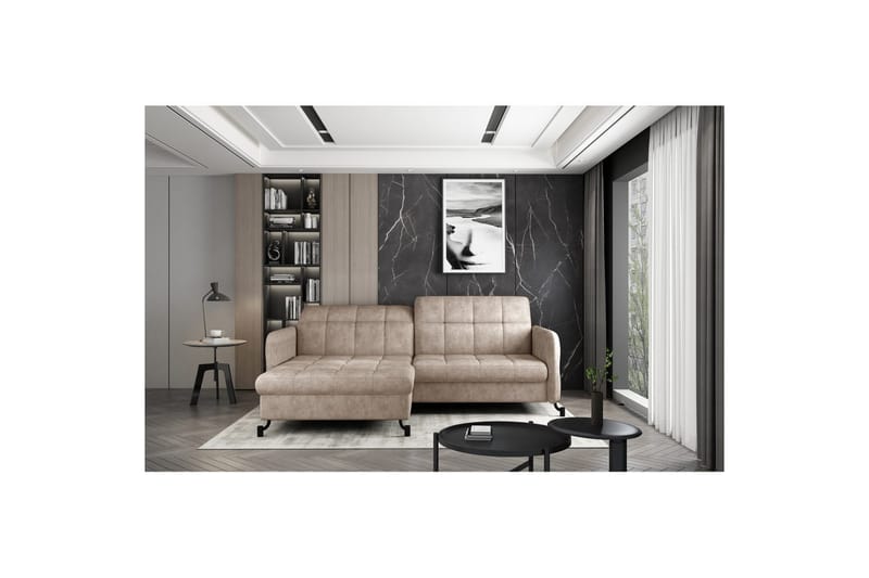 Hörnsoffa Eltap Lorelle 225x160x105 cm - Dora 21, Beige, Vänster - Möbler - Soffa - Bäddsoffa - Bäddsoffa divan