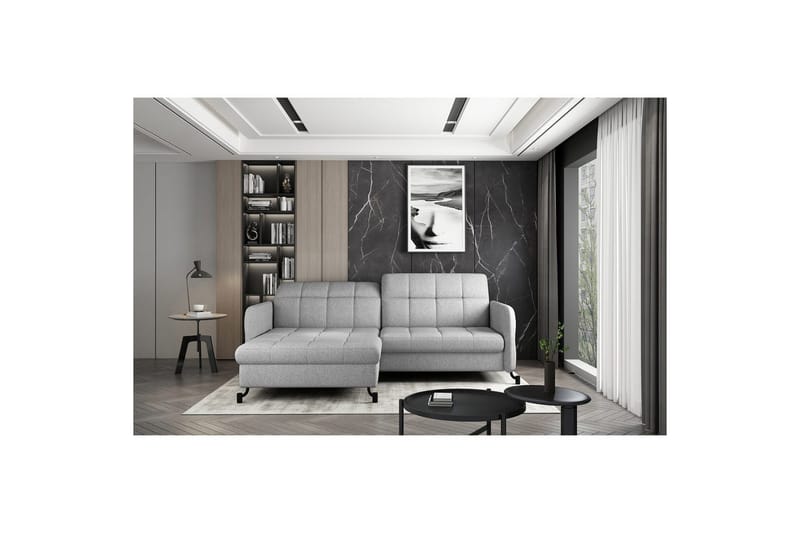 Hörnsoffa Eltap Lorelle 225x160x105 cm - Grande 81, Grå, Vänster - Möbler - Soffa - Bäddsoffa - Bäddsoffa divan