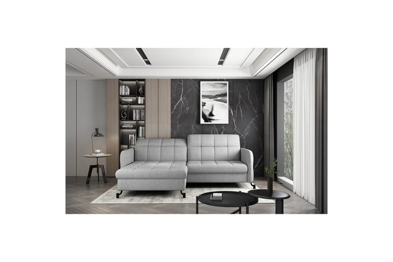 Hörnsoffa Eltap Lorelle 225x160x105 cm - Grande 81, Grå, Vänster - Möbler - Soffa - Bäddsoffa - Bäddsoffa divan