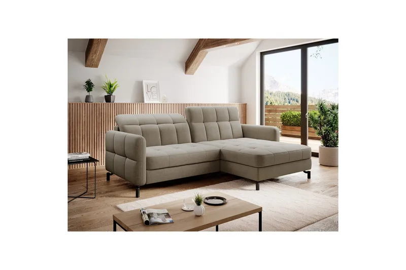 Hörnsoffa Eltap Lorelle 225x160x105 cm - Inari 23, Brun, Höger - Möbler - Soffa - Bäddsoffa - Bäddsoffa divan
