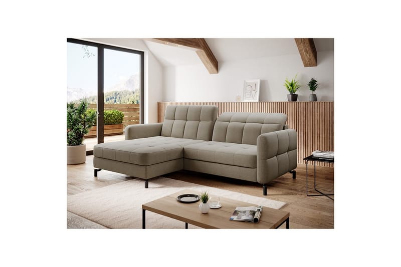 Hörnsoffa Eltap Lorelle 225x160x105 cm - Inari 23, Brun, Vänster - Möbler - Soffa - Bäddsoffa - Bäddsoffa divan