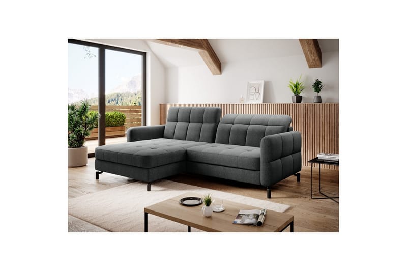 Hörnsoffa Eltap Lorelle 225x160x105 cm - Inari 96, Mörkgrå, Vänster - Möbler - Soffa - Bäddsoffa - Bäddsoffa divan