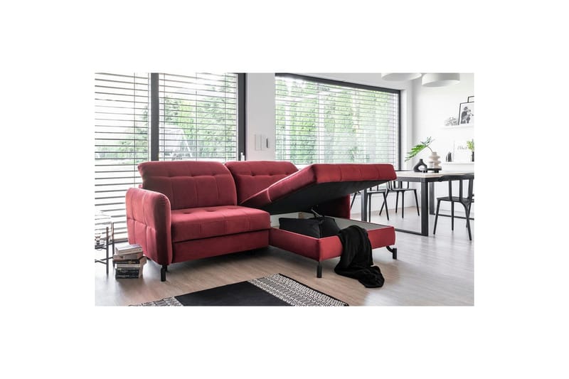 Hörnsoffa Eltap Lorelle 225x160x105 cm - Kronos 19, Mörkgrön, Höger - Möbler - Soffa - Bäddsoffa - Bäddsoffa divan