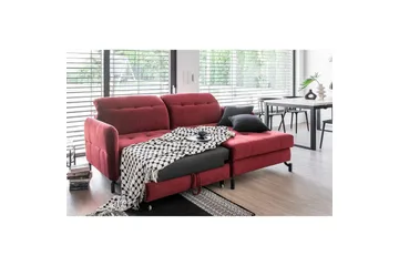 Hörnsoffa Eltap Lorelle 225x160x105 cm - Kronos 19, Mörkgrön, Höger - Möbler - Soffa - Bäddsoffa - Bäddsoffa divan