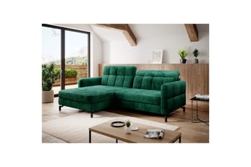Hörnsoffa Eltap Lorelle 225x160x105 cm - Monolit 37, Grön, Vänster - Möbler - Soffa - Bäddsoffa - Bäddsoffa divan