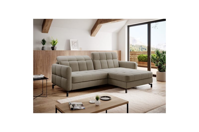 Hörnsoffa Eltap Lorelle 225x160x105 cm - Monolith 29, Brun, Vänster - Möbler - Soffa - Bäddsoffa - Bäddsoffa divan