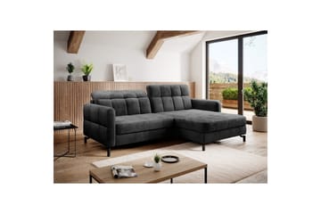 Hörnsoffa Eltap Lorelle 225x160x105 cm - Monolith 97, Mörkgrå, Höger - Möbler - Soffa - Bäddsoffa - Bäddsoffa divan