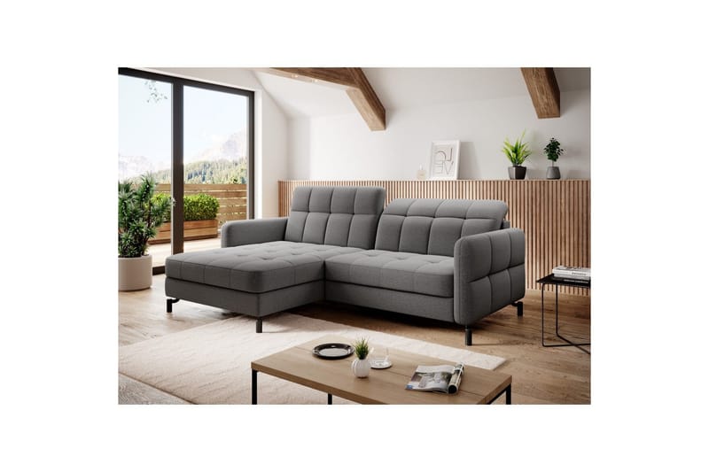 Hörnsoffa Eltap Lorelle 225x160x105 cm - Omega 13, Mörkgrå, Vänster - Möbler - Soffa - Bäddsoffa - Bäddsoffa divan