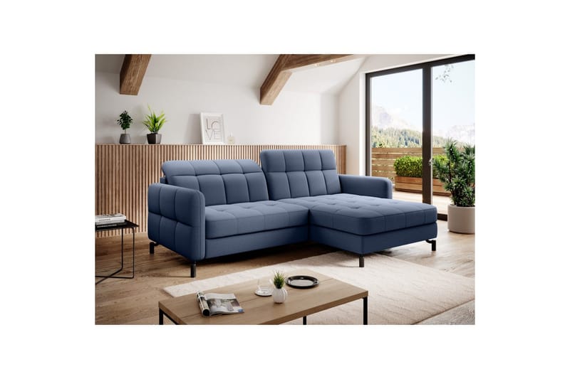 Hörnsoffa Eltap Lorelle 225x160x105 cm - Omega 86, Blå, Höger - Möbler - Soffa - Bäddsoffa - Bäddsoffa divan