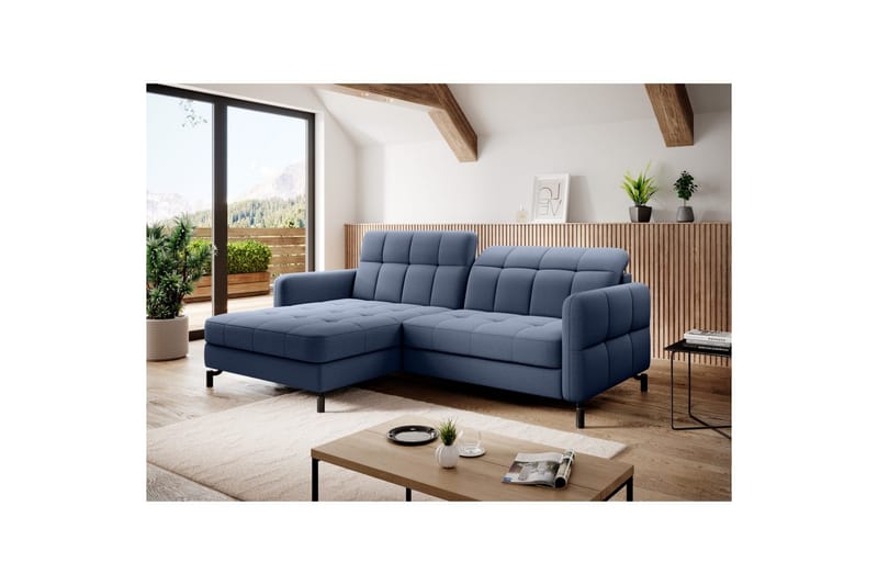 Hörnsoffa Eltap Lorelle 225x160x105 cm - Omega 86, Blå, Vänster - Möbler - Soffa - Bäddsoffa - Bäddsoffa divan