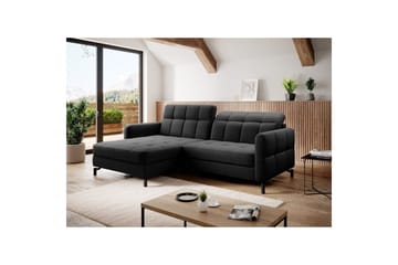 Hörnsoffa Eltap Lorelle 225x160x105 cm - Sawana 14, Svart, Vänster - Möbler - Soffa - Bäddsoffa - Bäddsoffa divan