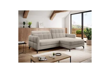 Hörnsoffa Eltap Lorelle 225x160x105 cm - Paros 02, Beige, Höger - Möbler - Soffa - Bäddsoffa - Bäddsoffa divan