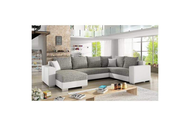 Hörnsoffa Eltap Marco 312x210x92 cm, Berlin 01, Soft 17, Grå, Vit, Vänster