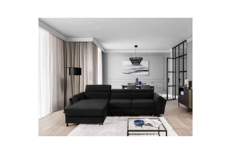 Hörnsoffa Eltap Mariall 288x200x92 cm - Inari 96, Mörkgrå, Vänster - Möbler - Soffa - Bäddsoffa - Bäddsoffa divan