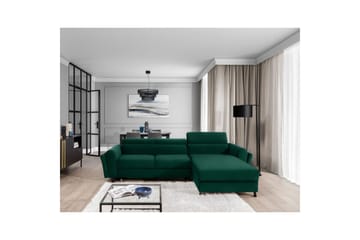 Hörnsoffa Eltap Mariall 288x200x92 cm - Kronos 19, Mörkgrön, Höger - Möbler - Soffa - Bäddsoffa - Bäddsoffa divan