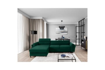 Hörnsoffa Eltap Mariall 288x200x92 cm - Kronos 19, Mörkgrön, Vänster - Möbler - Soffa - Bäddsoffa - Bäddsoffa divan