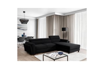 Hörnsoffa Eltap Mariall 288x200x92 cm - Mat Sammet 99, Blå, Höger - Möbler - Soffa - Bäddsoffa - Bäddsoffa divan