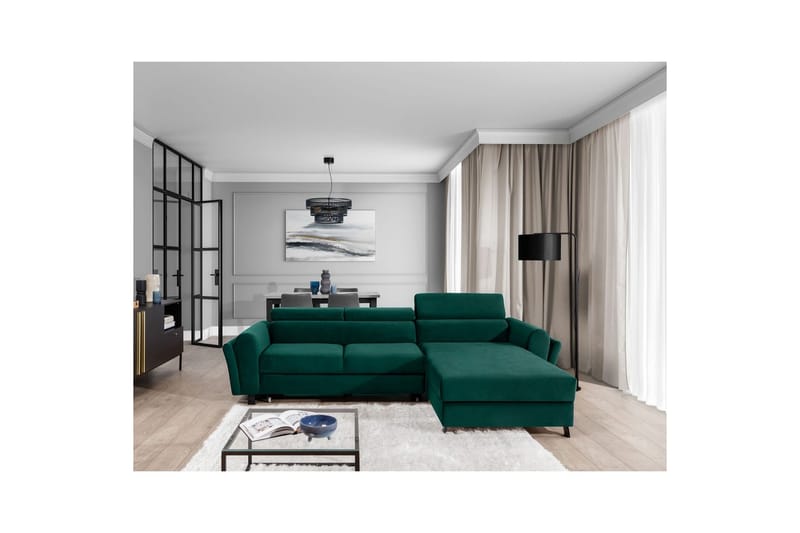 Hörnsoffa Eltap Mariall 288x200x92 cm - Monolith 37, Grön, Höger - Möbler - Soffa - Bäddsoffa - Bäddsoffa divan
