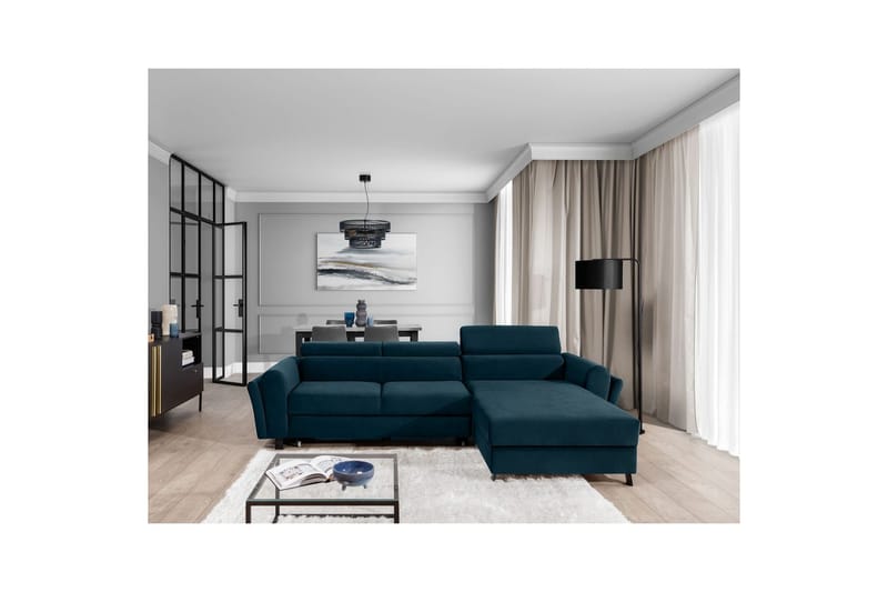 Hörnsoffa Eltap Mariall 288x200x92 cm - Monolith 77, Blå, Höger - Möbler - Soffa - Bäddsoffa - Bäddsoffa divan