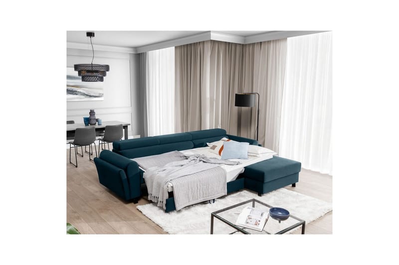 Hörnsoffa Eltap Mariall 288x200x92 cm - Monolith 77, Blå, Höger - Möbler - Soffa - Bäddsoffa - Bäddsoffa divan