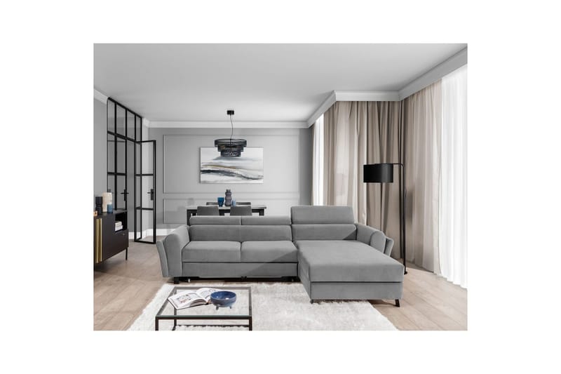Hörnsoffa Eltap Mariall 288x200x92 cm - Monolith 84, Ljusgrå, Höger - Möbler - Soffa - Bäddsoffa - Bäddsoffa divan