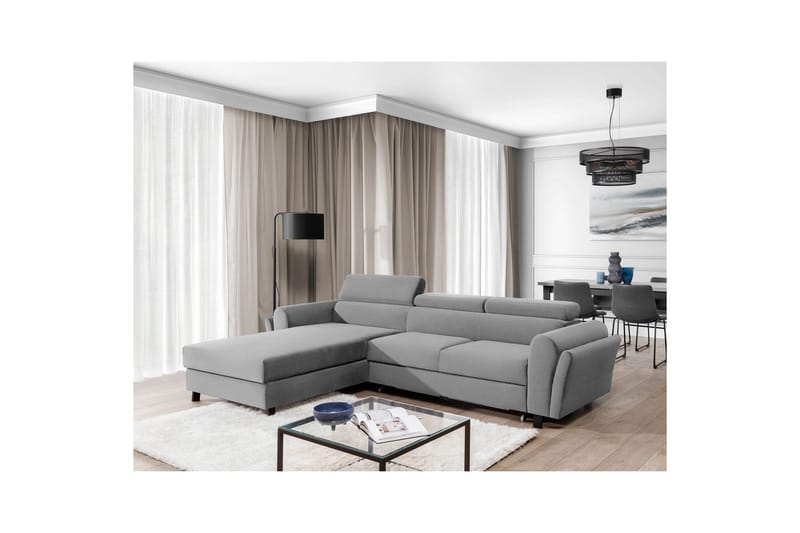 Hörnsoffa Eltap Mariall 288x200x92 cm - Monolith 84, Ljusgrå, Vänster - Möbler - Soffa - Bäddsoffa - Bäddsoffa divan
