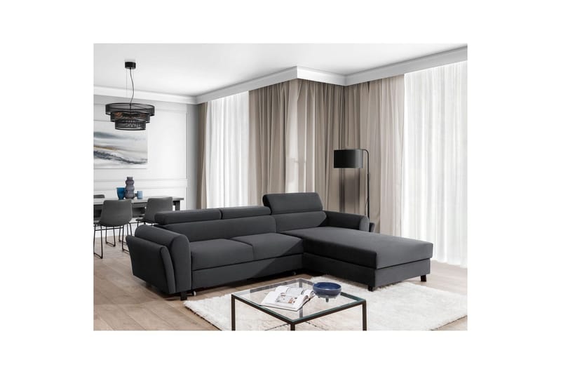 Hörnsoffa Eltap Mariall 288x200x92 cm - Monolith 97, Mörkgrå, Höger - Möbler - Soffa - Bäddsoffa - Bäddsoffa divan