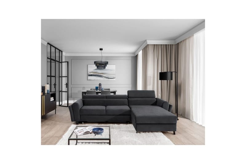 Hörnsoffa Eltap Mariall 288x200x92 cm - Monolith 97, Mörkgrå, Höger - Möbler - Soffa - Bäddsoffa - Bäddsoffa divan