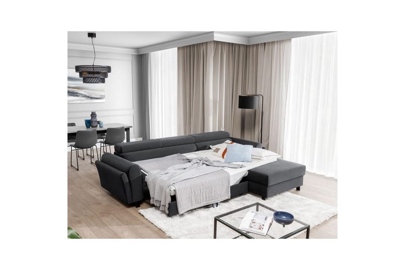 Hörnsoffa Eltap Mariall 288x200x92 cm - Monolith 97, Mörkgrå, Höger - Möbler - Soffa - Bäddsoffa - Bäddsoffa divan