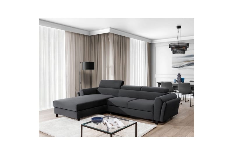 Hörnsoffa Eltap Mariall 288x200x92 cm - Monolith 97, Mörkgrå, Vänster - Möbler - Soffa - Bäddsoffa - Bäddsoffa divan