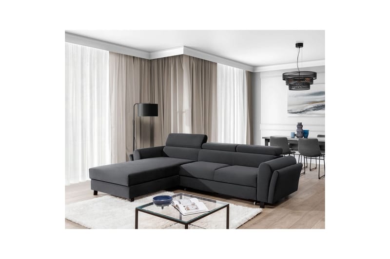 Hörnsoffa Eltap Mariall 288x200x92 cm - Monolith 97, Mörkgrå, Vänster - Möbler - Soffa - Bäddsoffa - Bäddsoffa divan