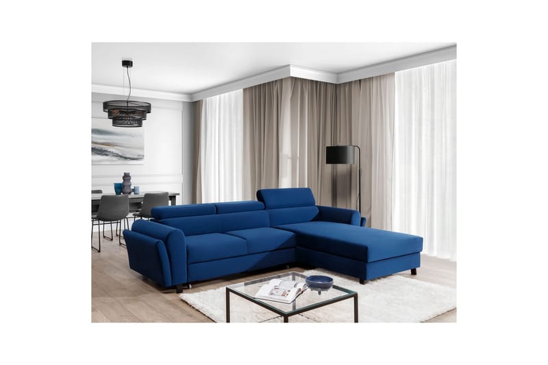 Hörnsoffa Eltap Mariall 288x200x92 cm - Riviera 81, Blå, Höger - Möbler - Soffa - Bäddsoffa - Bäddsoffa divan